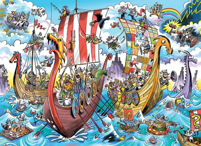 Cobble Hill Family Piece's 350 Puzzle - Viking Voyage - Sample Poster Included