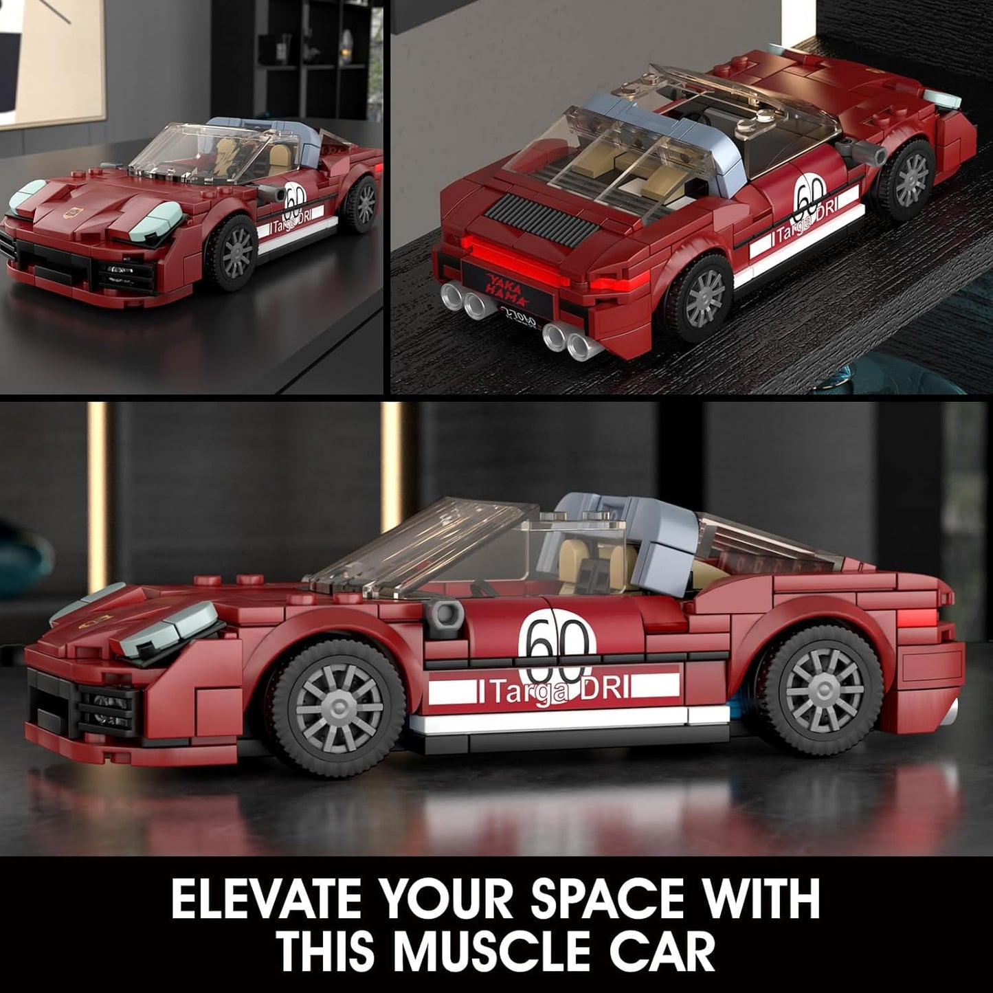 Mould King Speed Champion 911 Racing Car Building Set & Display Case, 27060 MOC Cool Vehicles Model Kits Birthday Gifts for Adults/Teens, Creative
