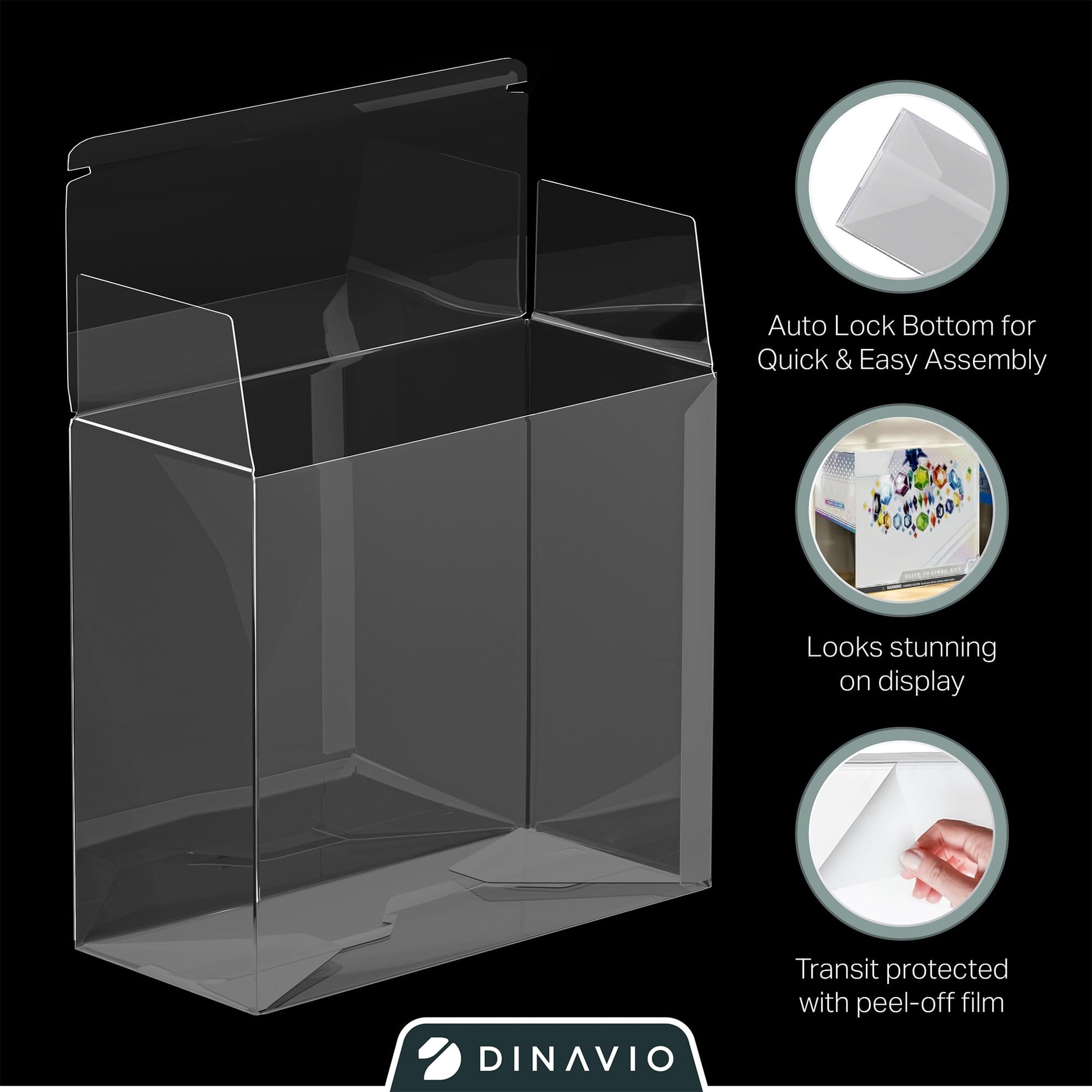 Dinavio Crafthouse PET Plastic ETB Protector Case 10 Pack - Elite Trainer Box Protector - ETB Case Compatible with Elite Trainer Boxes (Pack of 10)