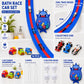 Race Car Bath Toys, 14-Piece 59-Inch Flexible EVA 3-Lane Bathtub Track Set, CPC-Certified with 6 Toy Cars, Industrial-Strength Suction Cups & Mesh