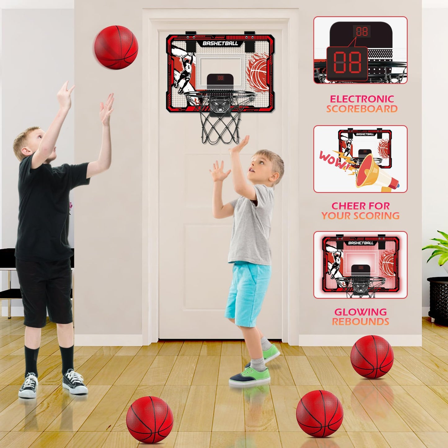 TALGIC Basketball Hoop Indoor for 5 6 7 8 9 10 11 12 Year Old Boys Girls