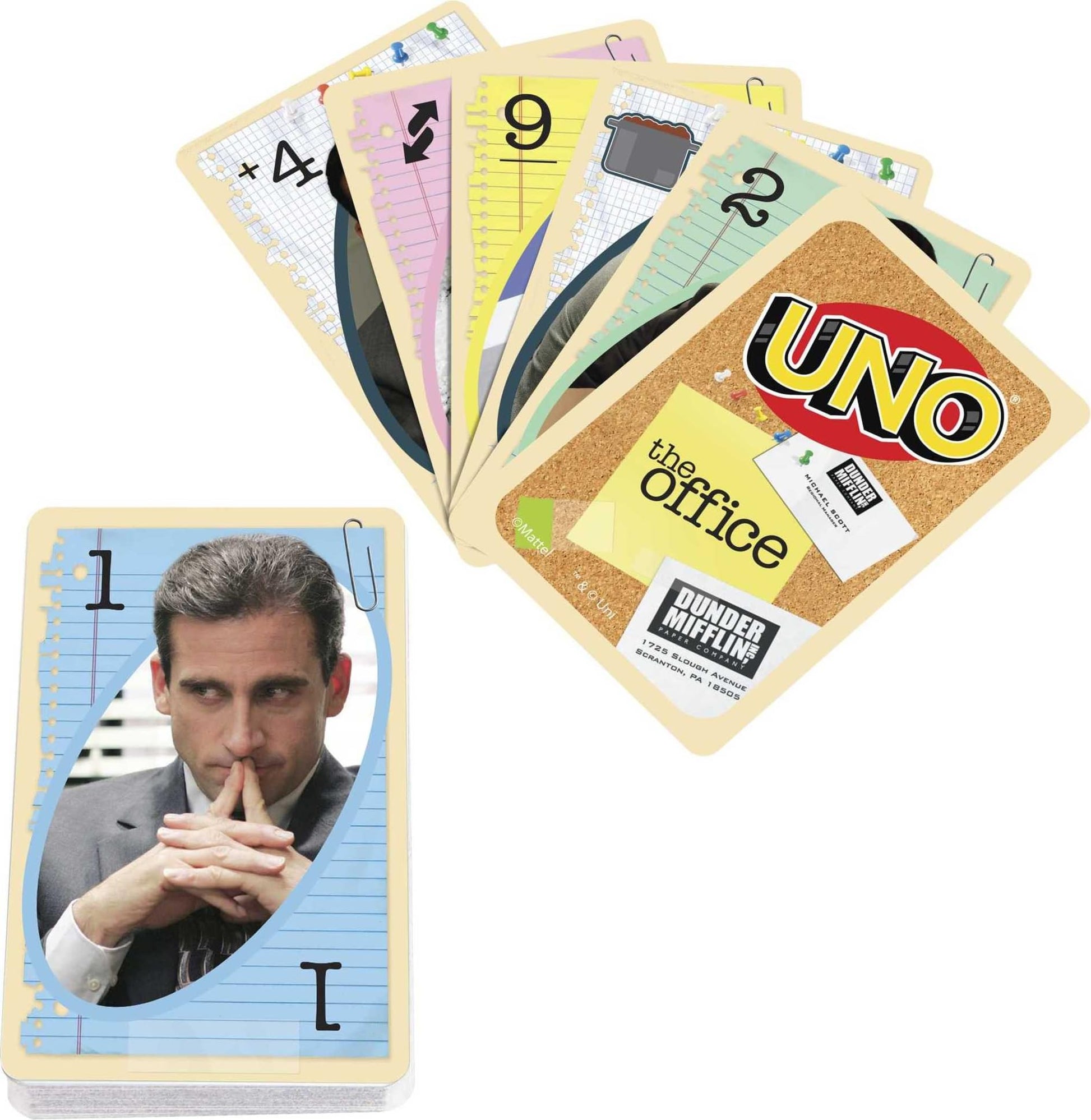 Mattel UNO The Office - Juego de Cartas con 112 Tarjetas e Instrucciones, Regalo para Nios, Adultos o Noche de Juego Familiar, Edad Recomendada: 7+