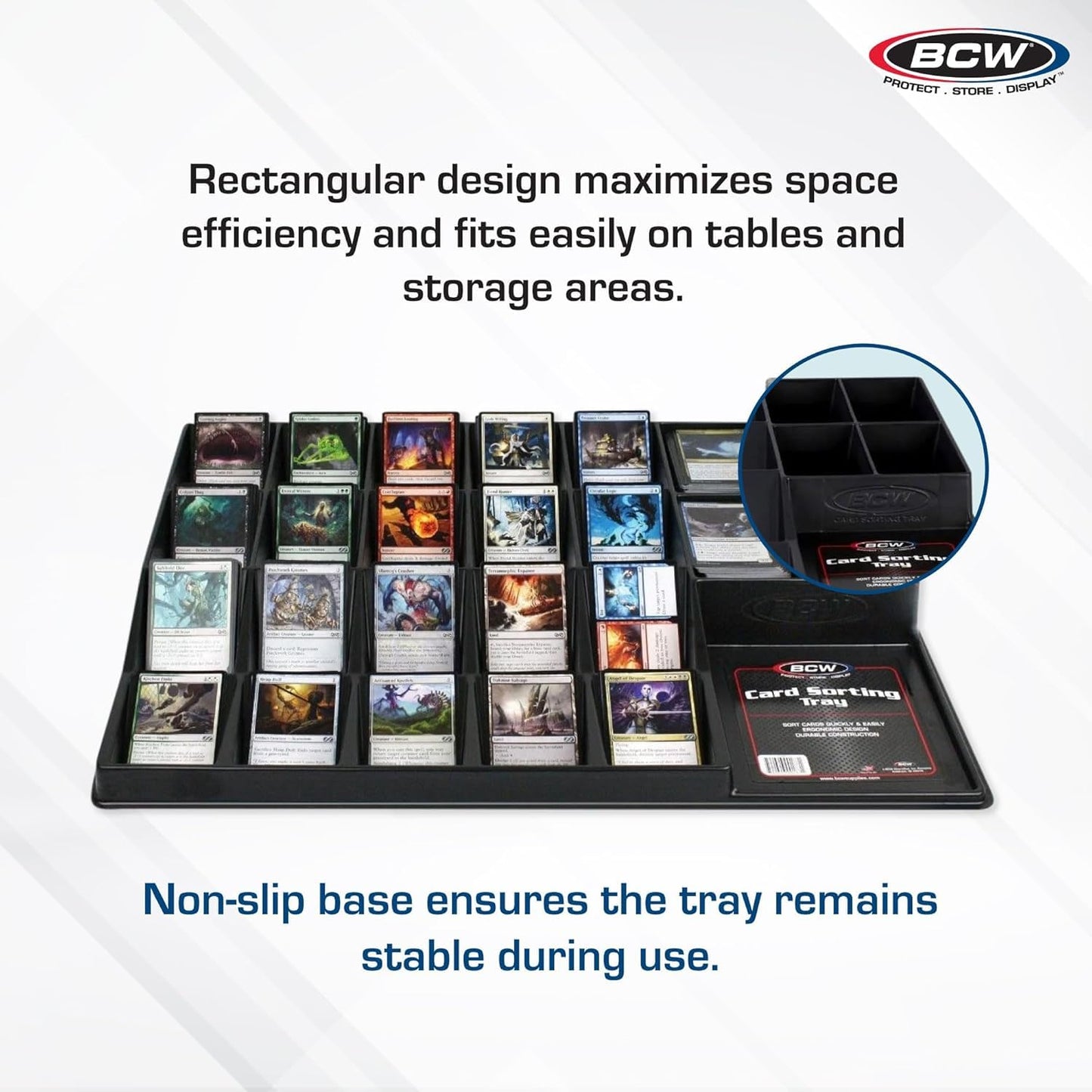 BCW Card Sorting Tray - 2 ct | 24-Cell Trading Card Organizer for TCG & Sports Cards | Compatible with Popular Games Like Pokémon, Baseball, and Magic
