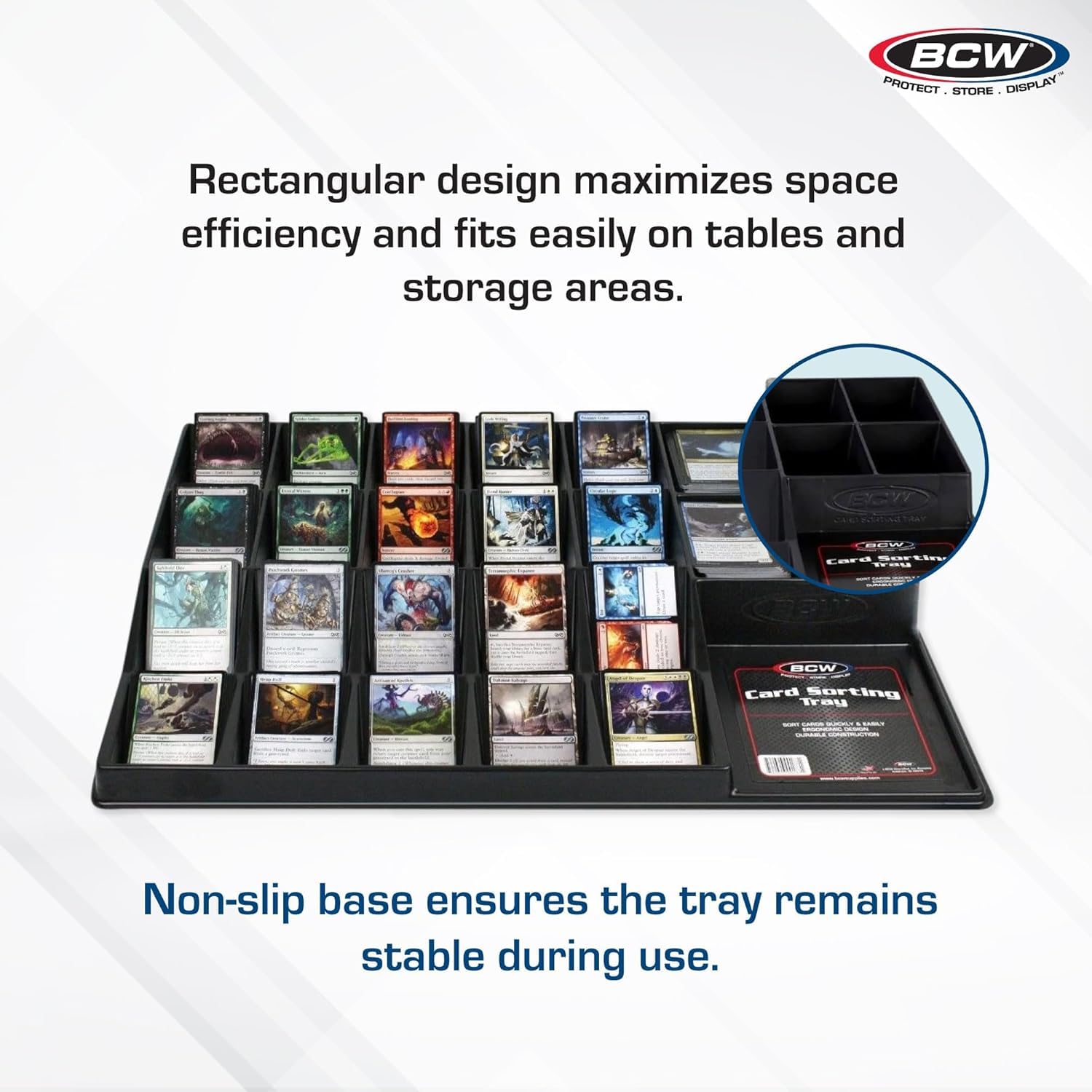 BCW Card Sorting Tray - 2 ct | 24-Cell Trading Card Organizer for TCG & Sports Cards | Compatible with Popular Games Like Pokémon, Baseball, and Magic