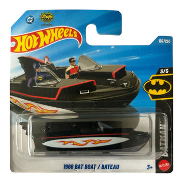Hot Wheels 1966 Bat Boat [Black] Batman 3/5, 107/250, 1:64 Scale Diecast Toy Vehicle