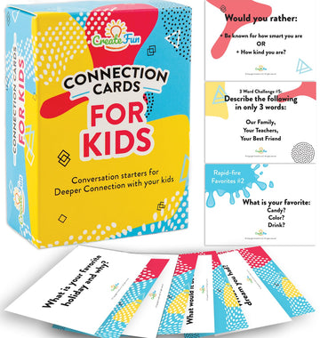 101 Conversation Cards for Kids - Family Question Games for Kids and Adults, Christmas Dinners, Game Nights, Holiday Gatherings & Gifts - Prompts