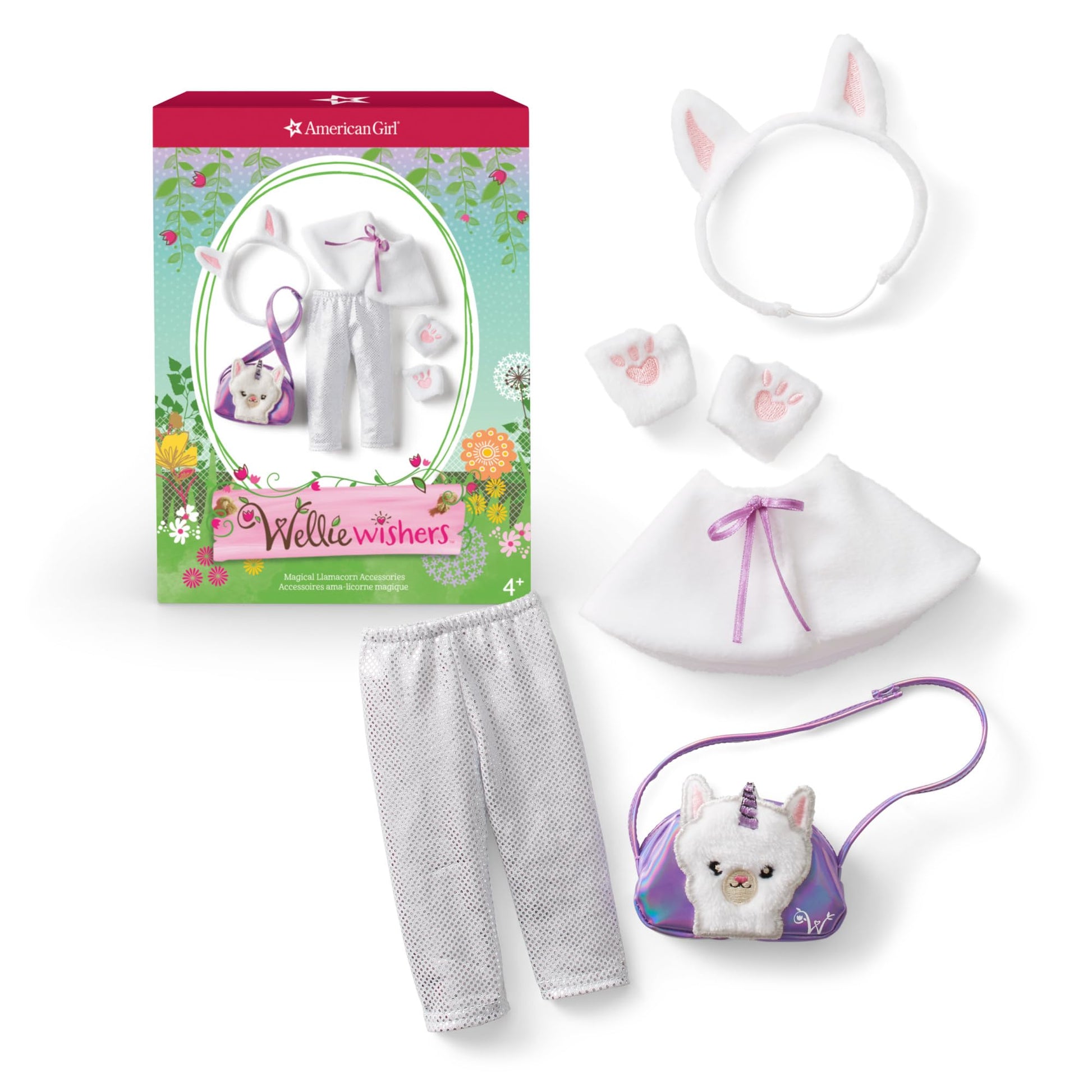 American Girl WellieWishers 14.5-inch Doll Accessories Magical Llamacorn with Shawl, Gloves, and Purse, For Ages 4+