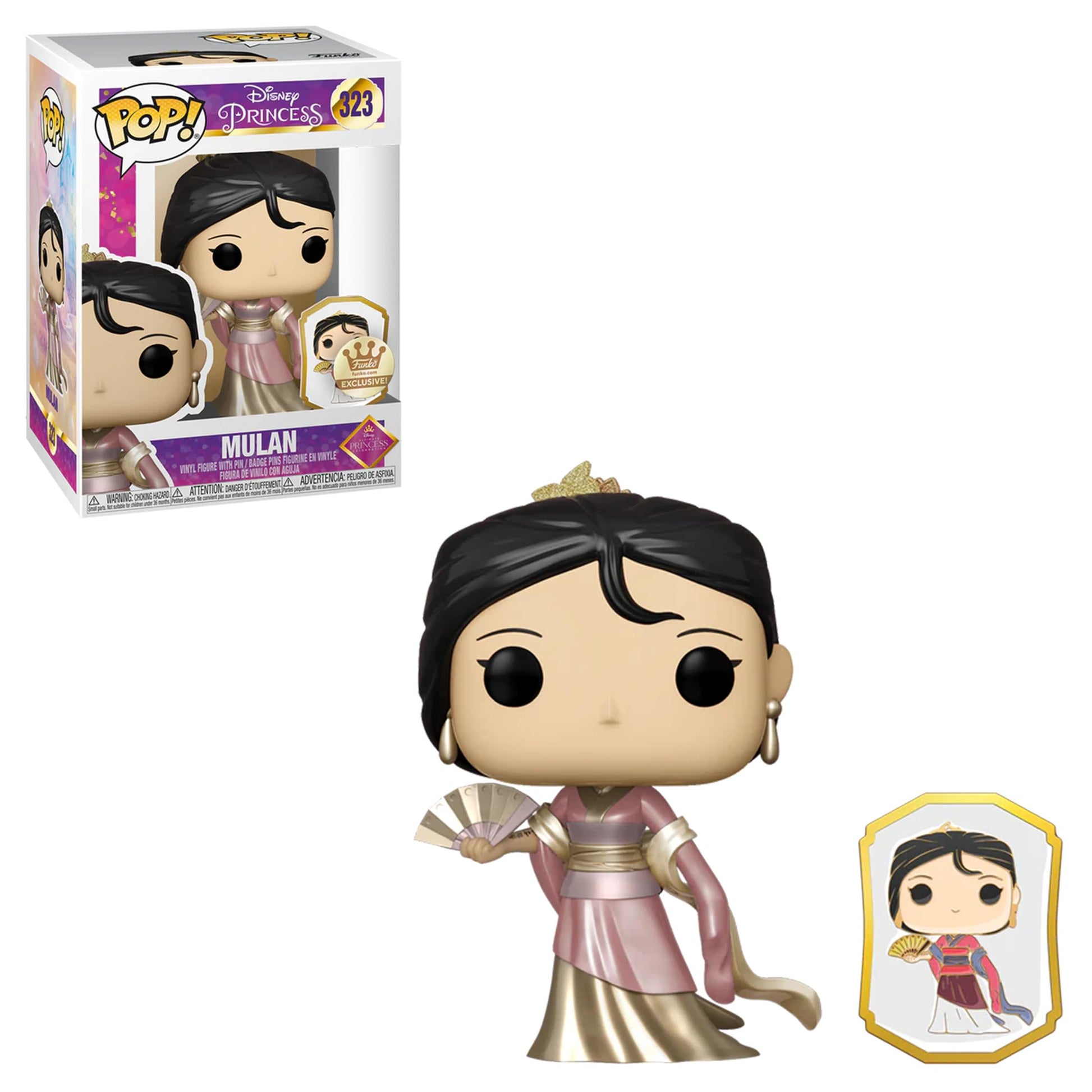 Funko Pop! Disney Princess: Mulan (Gold) with Pin Exclusive Multicolor Vinyl Figure #323