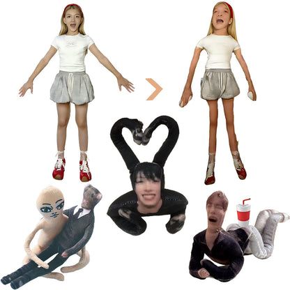 Kaftcust Custom Doll with Face Personalized-Funny Bendable Plush Figure with Internal Wire, Custom Ugly Pillow Style Poseable Doll, DIY Photo Stuffed