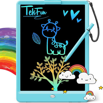 TEKFUN LCD Writing Tablet for Kids, 10-inch Coloring Drawing Pad, Mess Free Doodle Board, Airplane Travel Toys for Boys and Toddlers, Road Trip