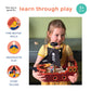 Mentari Toys - Fishbones Pirate Ship - Wooden Pirate Ship with Fabric Sails, Spinning Wheel, Sailors and Canon - Interactive Toy for Imaginative Play