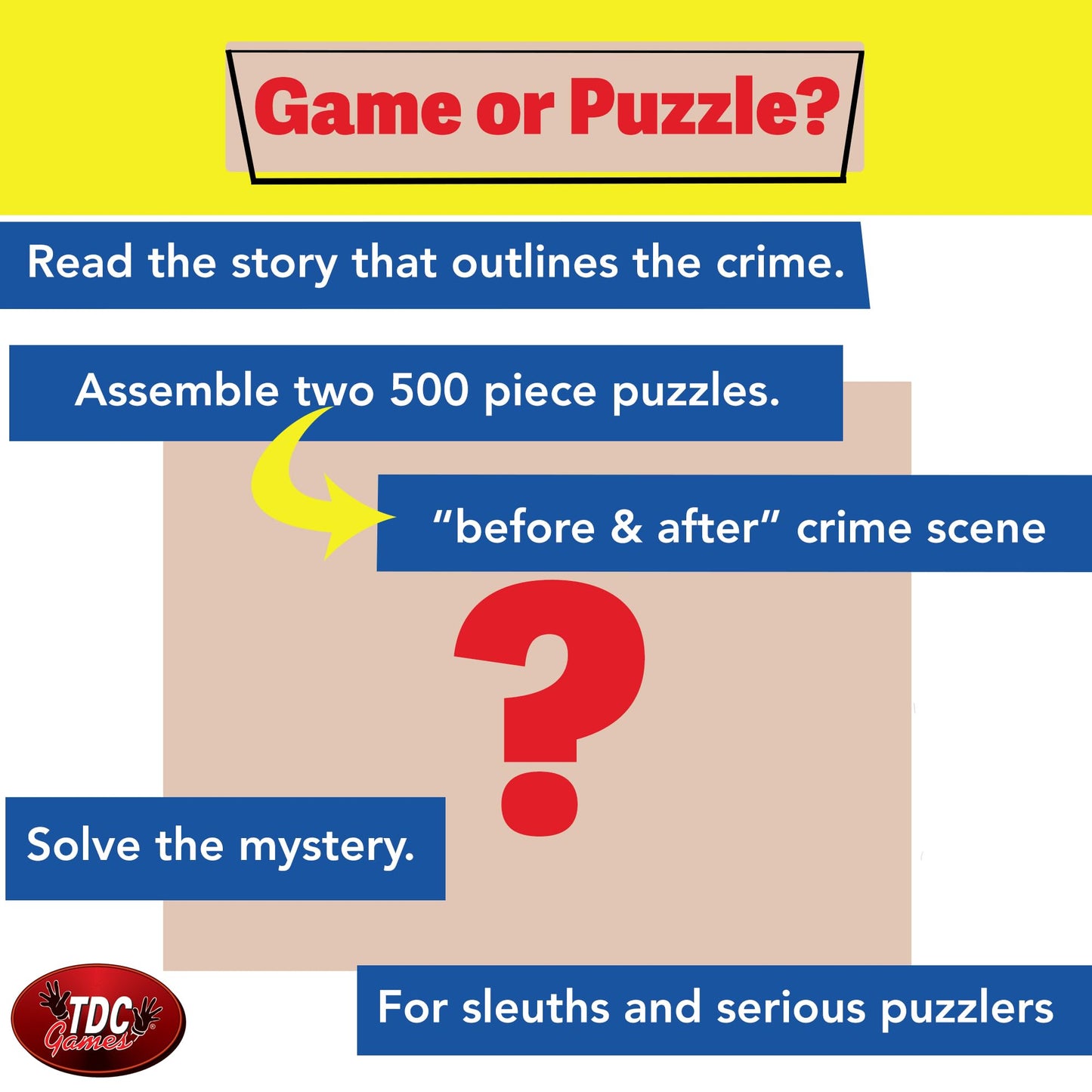 TDC Games Alphabet Mystery Jigsaw Puzzle for Adults, 500 Piece Puzzle Game - F is for Feline