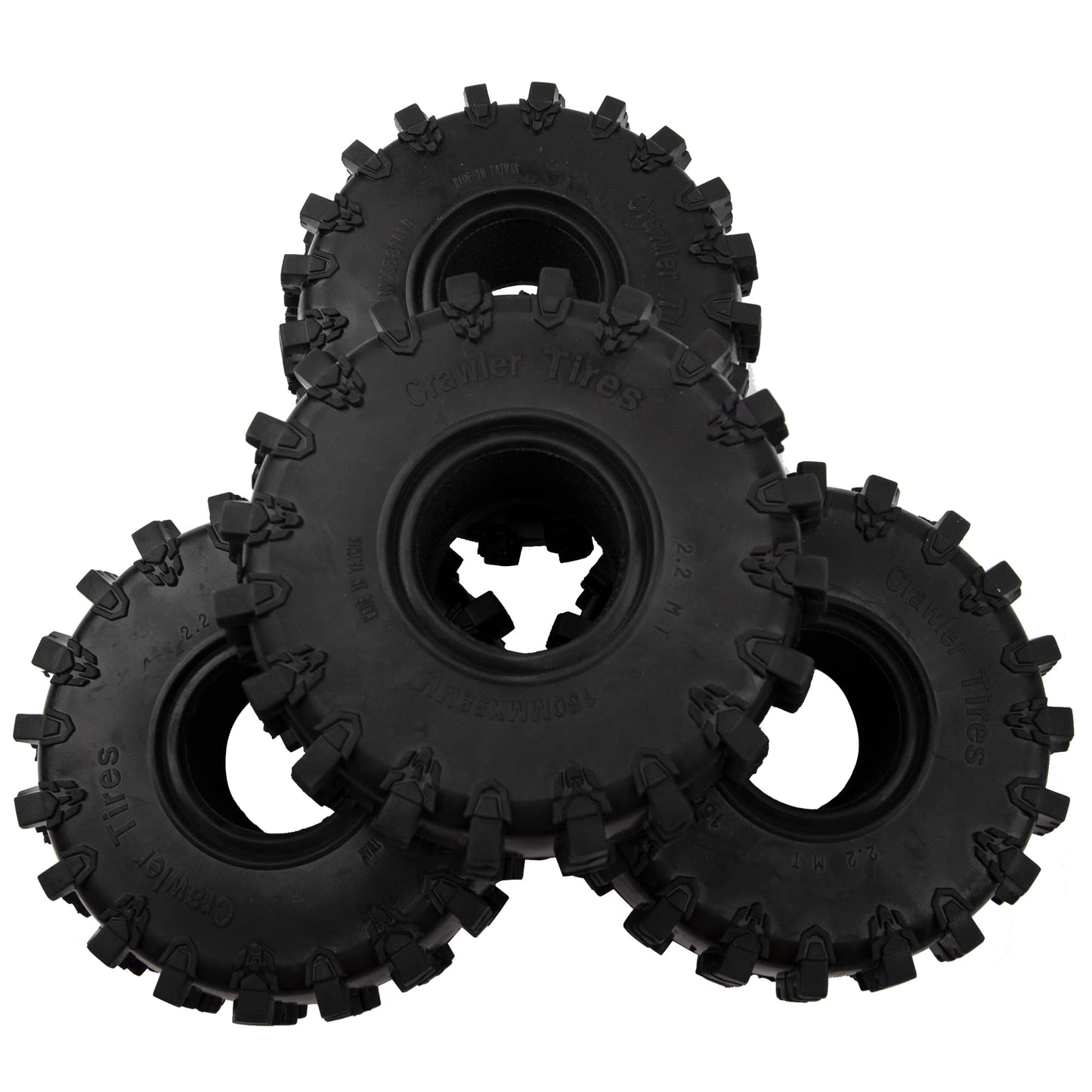 4Pcs ShareGoo Rubber 2.2" Crawler Mud Terrain Tires Super Grip Soft Tyre OD 148mm Compatible with Axial SCX10 90047 D90 TF2 Tamiya CC01 Traxxas TRX4