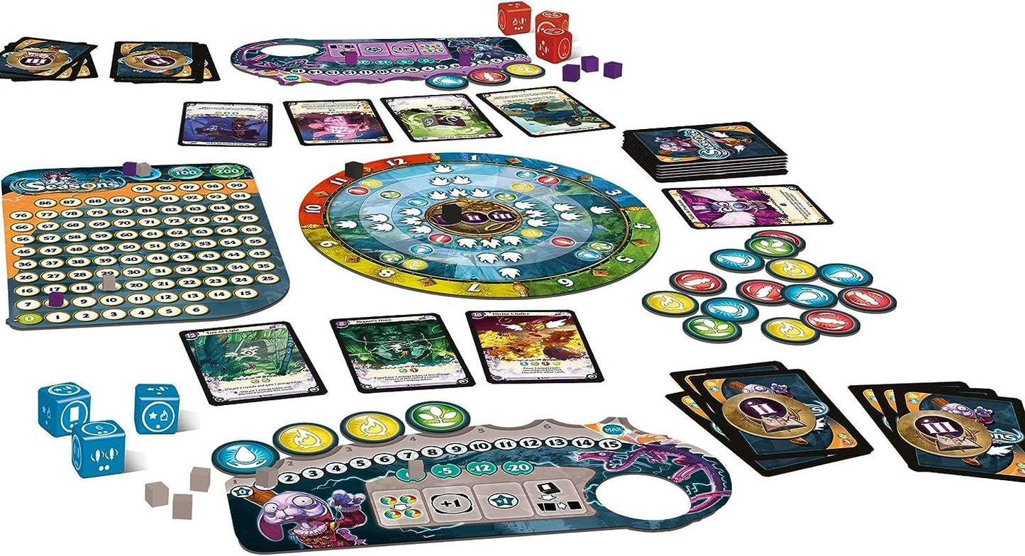 Seasons Board Game - Tactical Card and Dice Game for Wizards, Engaging Strategy Gameplay, Fun Family Game for Kids and Adults, 2-4 Players, Ages 14+
