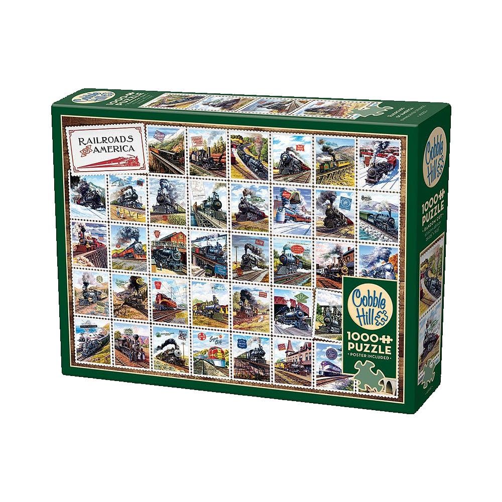 Cobble Hill 1000 Piece Puzzle - Railroads of America - Sample Poster Included
