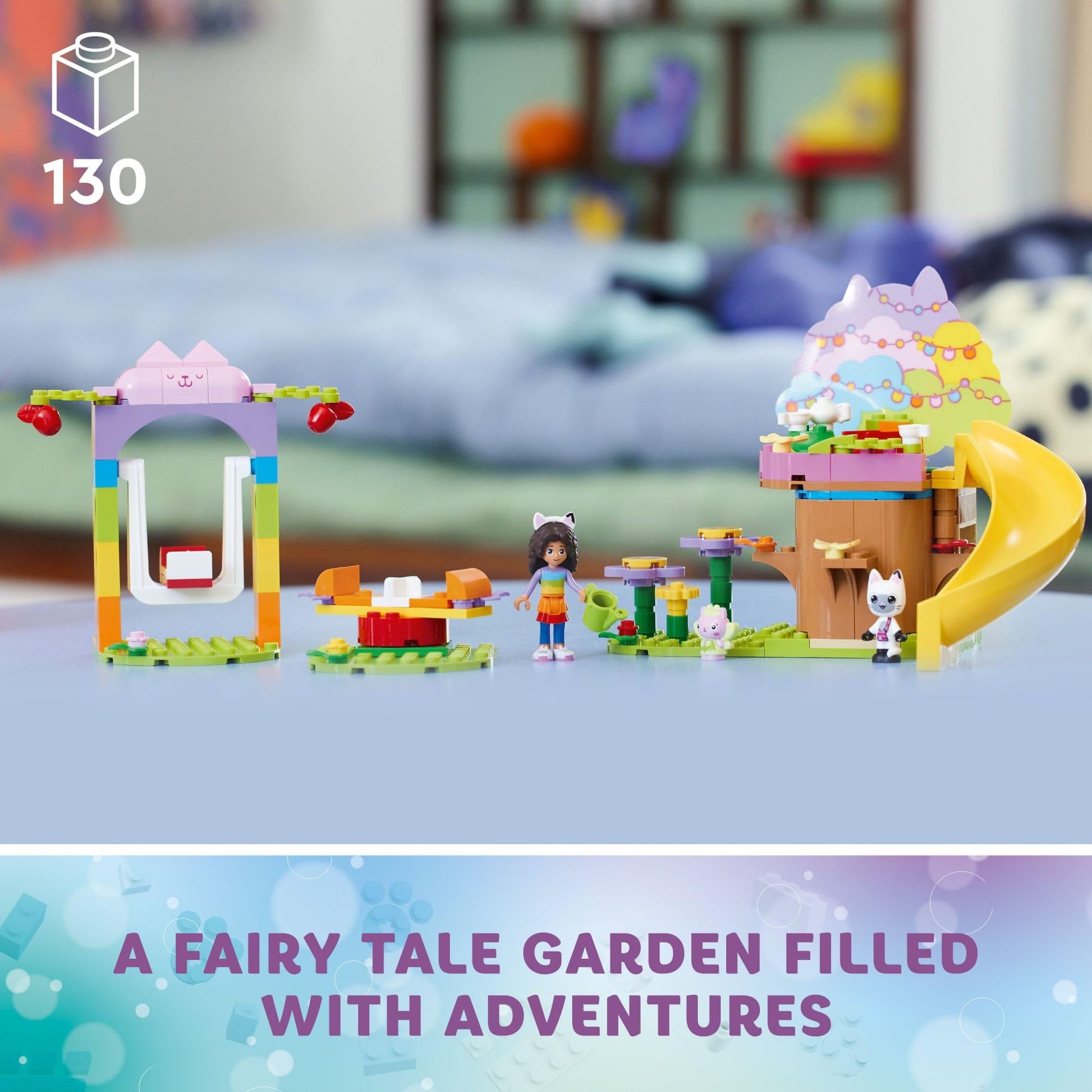 LEGO Gabby's Dollhouse Kitty Fairy’s Garden Party 10787 Building Toy with Tree House, Swing, Slide, and Merry-Go-Round, Includes Gabby and Pandy Paws