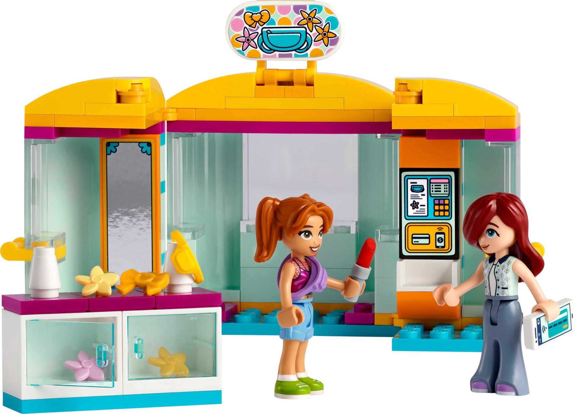 LEGO Friends Tiny Accessories Store and Beauty Shop Toy, Pretend Playset for Kids, Paisley and Candi Mini-Doll Characters and Mini Dolls Accessories,