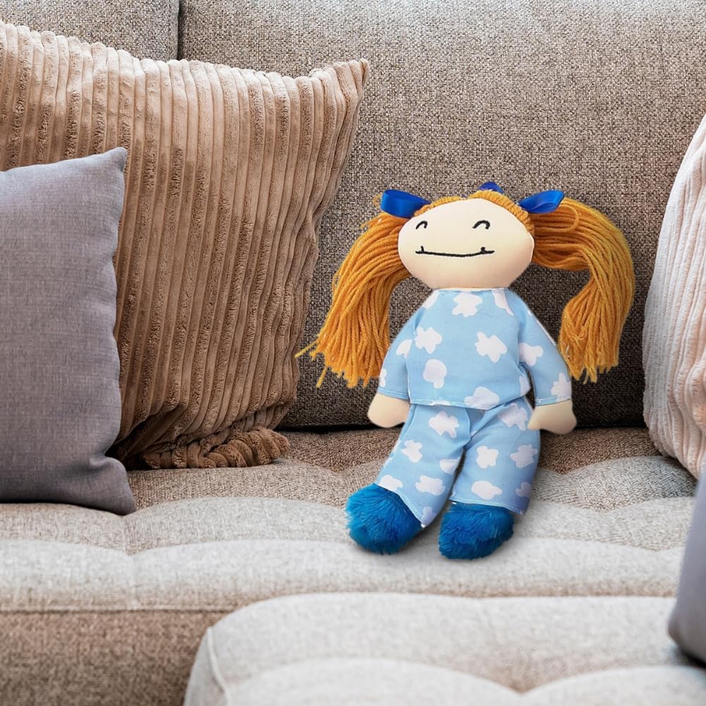 Fun Express Slumber Party Plush Yarn Hair Dolls with Groovy Hair - 4 Doll Set