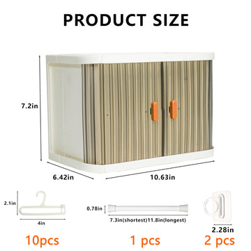 KBBYT Foldable Doll Wardrobe Compatible with Labubu Clothes, Doll Clothes Closet with 10 Clothing Rack & 1 Rod, Furniture Accessories for Storing