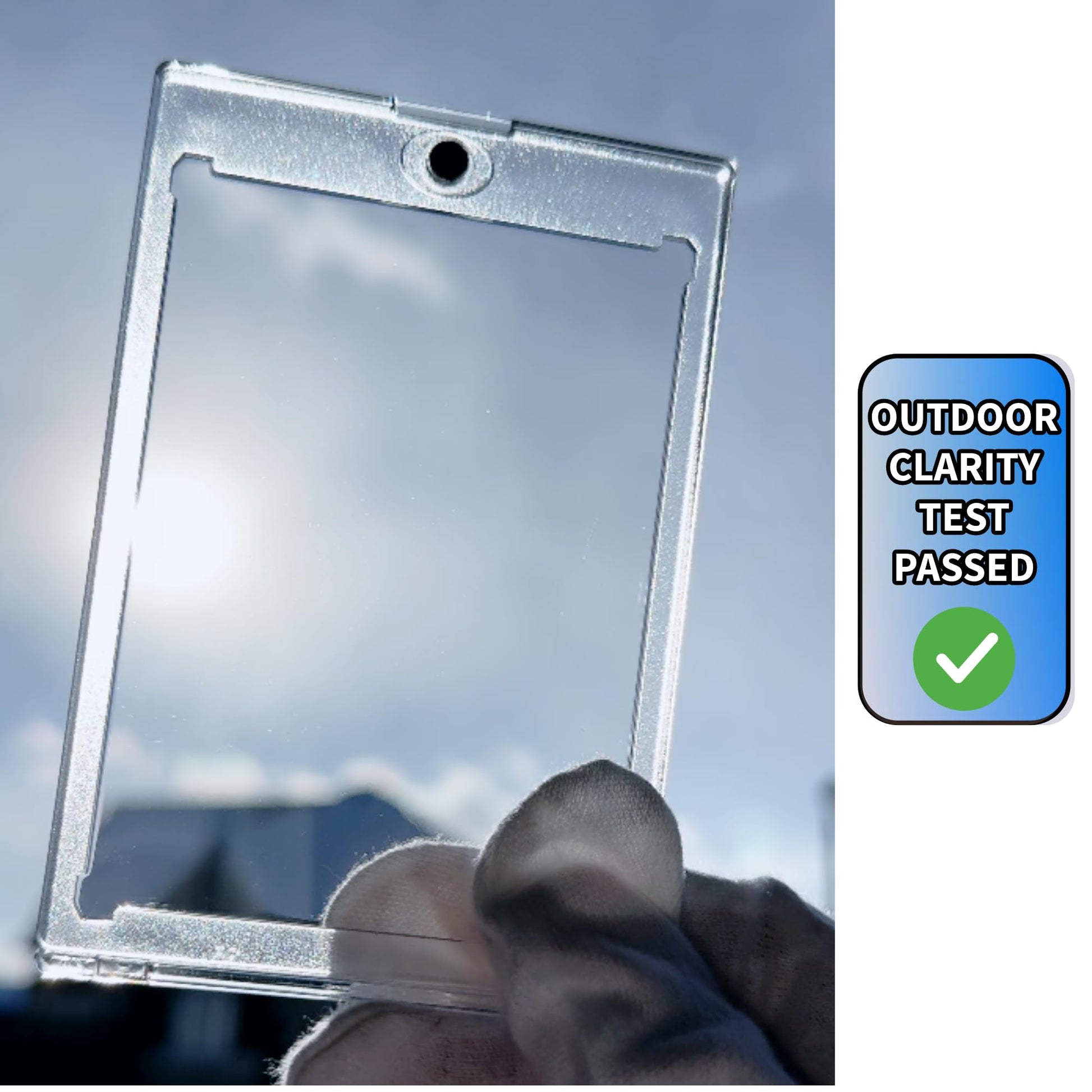 10 Colored Magnetic Card Holders - 35pt One Touch Card Holder | 99.9% UV Resistant Hard Plastic Case | Baseball Card Holder - Glossy, HD Clear