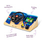 Melissa & Doug Vroom & Zoom, Interactive Wooden Dashboard, Racing Car Steering Wheel Toy, Lights & Sounds, Preschool Learning Toys for Girls & Boys 3+