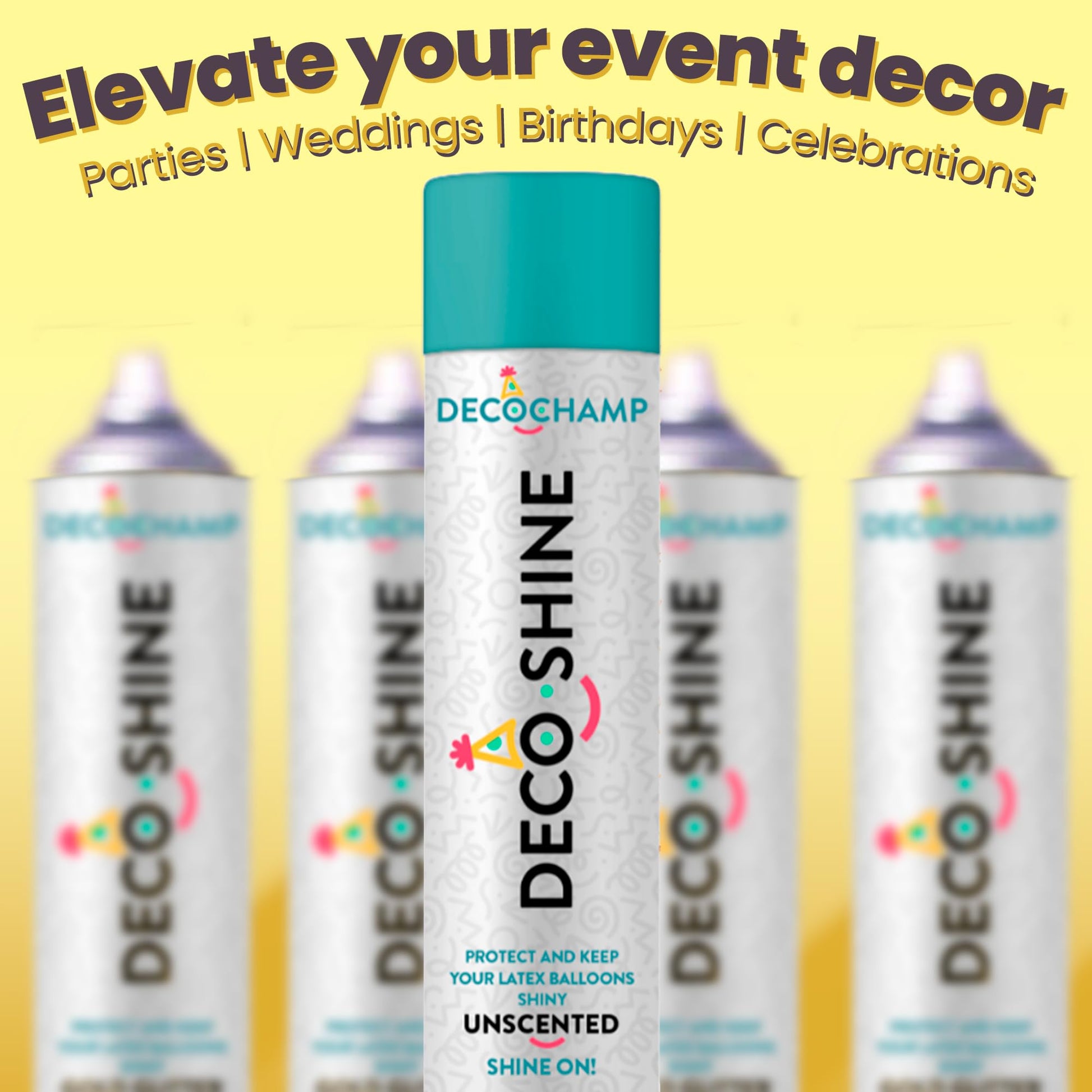 DECOCHAMP Balloon Shine Spray 20.28 oz - High Gloss Anti-Oxidation Spray for Latex Balloons, Arches & Garlands, No-Wipe Aerosol Finish