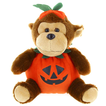 Made By Aliens Plush Halloween Teddy Bear with Pumpkin - Soft Toy, Home Decor - Gifts for Kids & Toddler Baby - 9 Inches (Halloween Monkey)