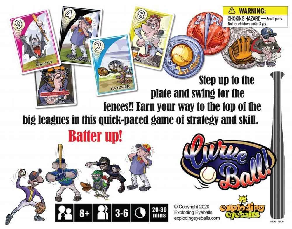 Exploding Eyeballs Curve Ball Baseball Card Game | for Baseball Fans, Families & Kids
