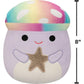 Squishmallows Original 8in Mahdi The Tie-Dye Purple Mushroom Holding Gold Star - Official Jazwares Plush (Little)