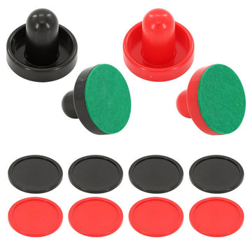 16Pcs Air Hockey Pucks and Paddles, Great Goal Handles Pushers Replacement Accessories for Game Tables(4 Pushers, 4 Pads, 8 Pucks)