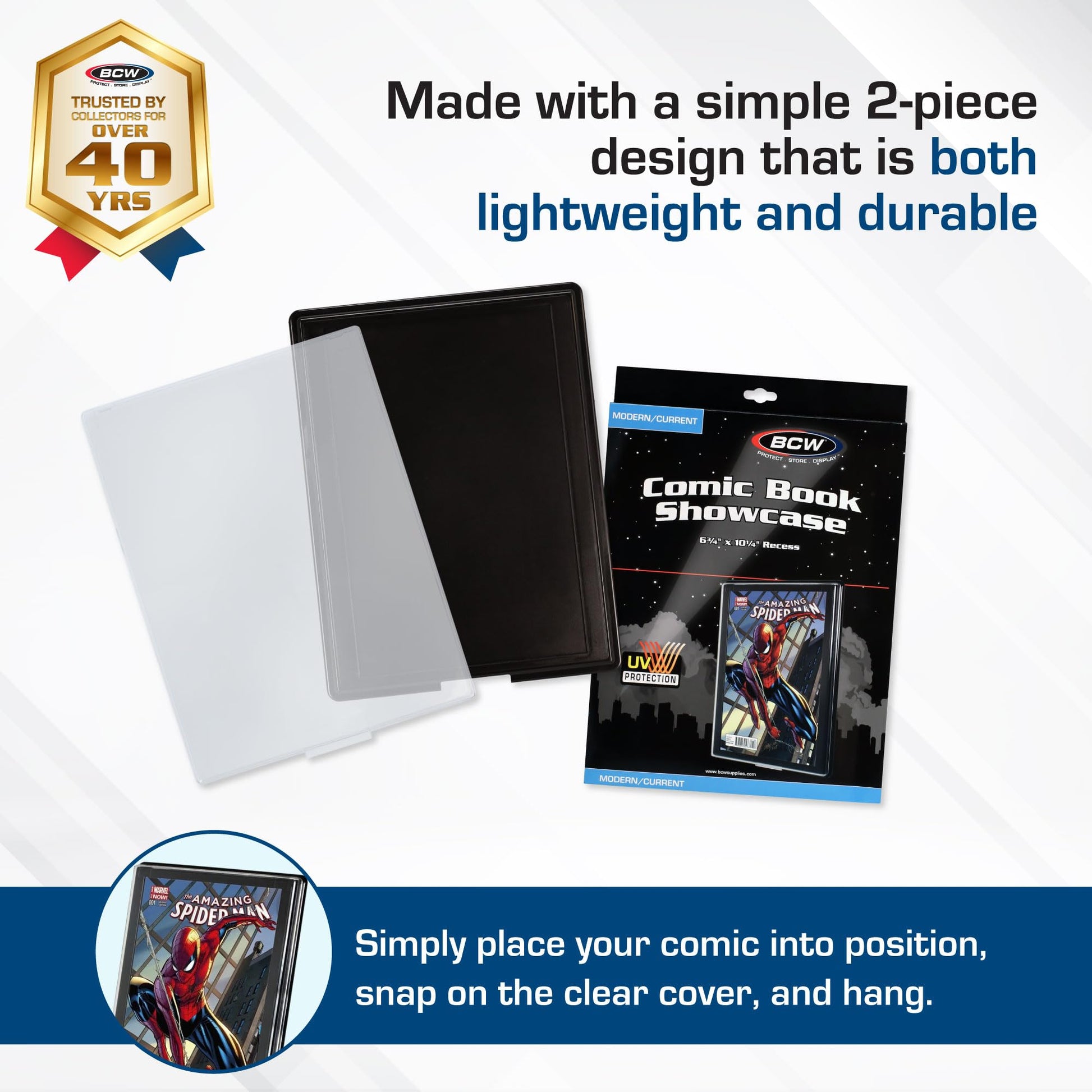 BCW Comic Frame with UV Protection | Modern Age Display Case | Comic Book Holder (1 Pack)