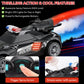 TOOTY TOY Remote Control Police Car Toy with Smoke Effect & LED Lights, Fast Rechargeable RC Car for Kids, Anti-Slip Rubber Tires, Cool Police Toys