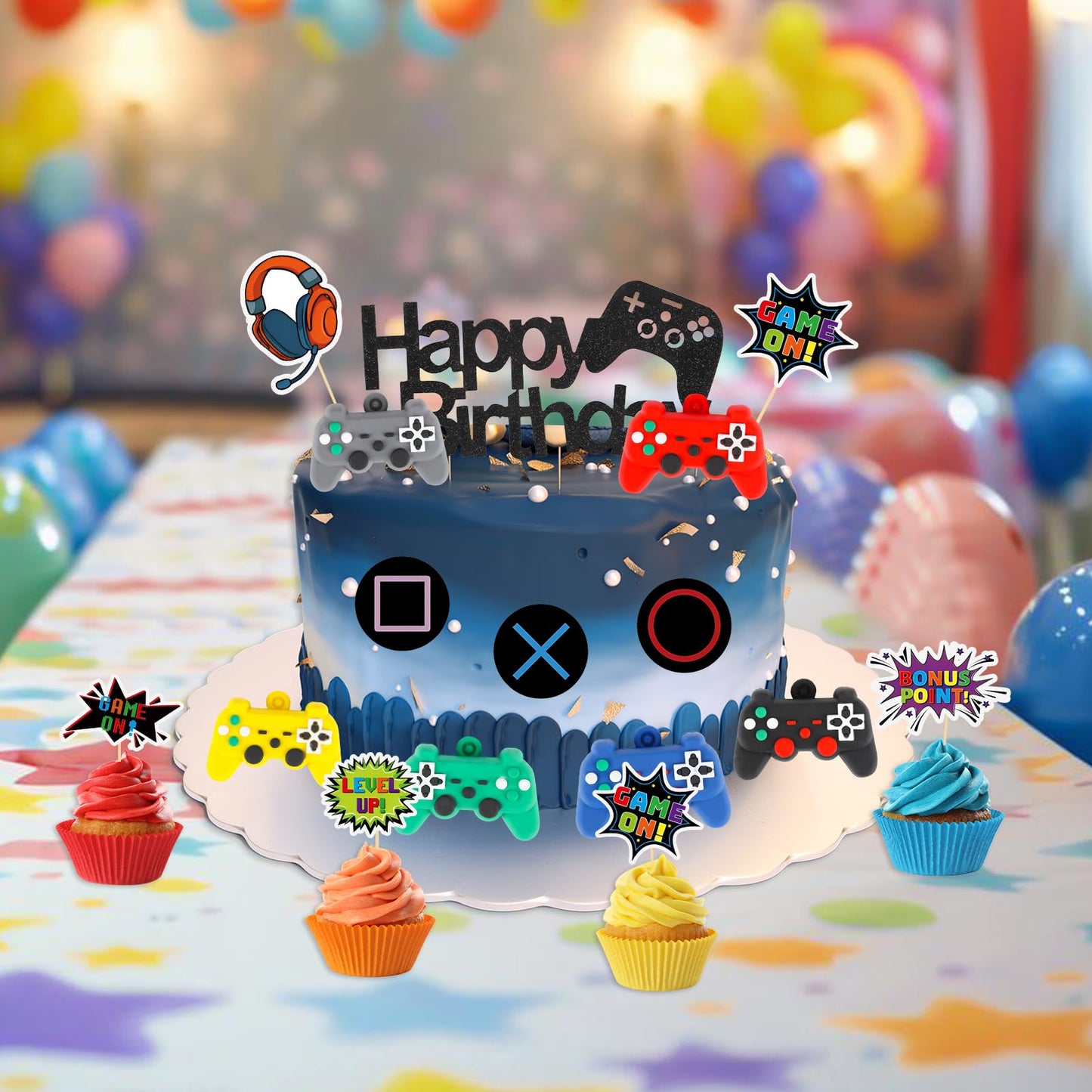 17 Pcs Video Game Cake Topper Decoration for Birthday Party Supplies