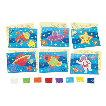 Fun Express Awesome Outer Space! Sand Art - Crafts for Kids and Fun Home Activities - VBS 2026 Vacation Bible School Supplies/Decor