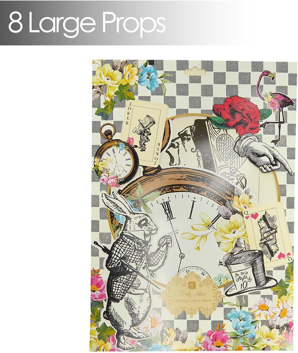 Talking Tables 8 x Oversized Alice in Wonderland Party Decoration Alice Decor Room Props for Afternoon Tea, Mad Hatter Tea Party Decorations