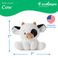 The Petting Zoo Cow Stuffed Animal Plushie, Gifts for Kids, Snugletz Zoologee Plush Toy, 7 in