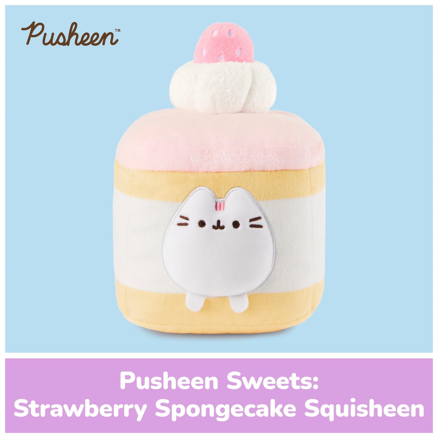 GUND Pusheen Strawberry Sponge Cake 6-Inch Plush Toy for Ages 8+