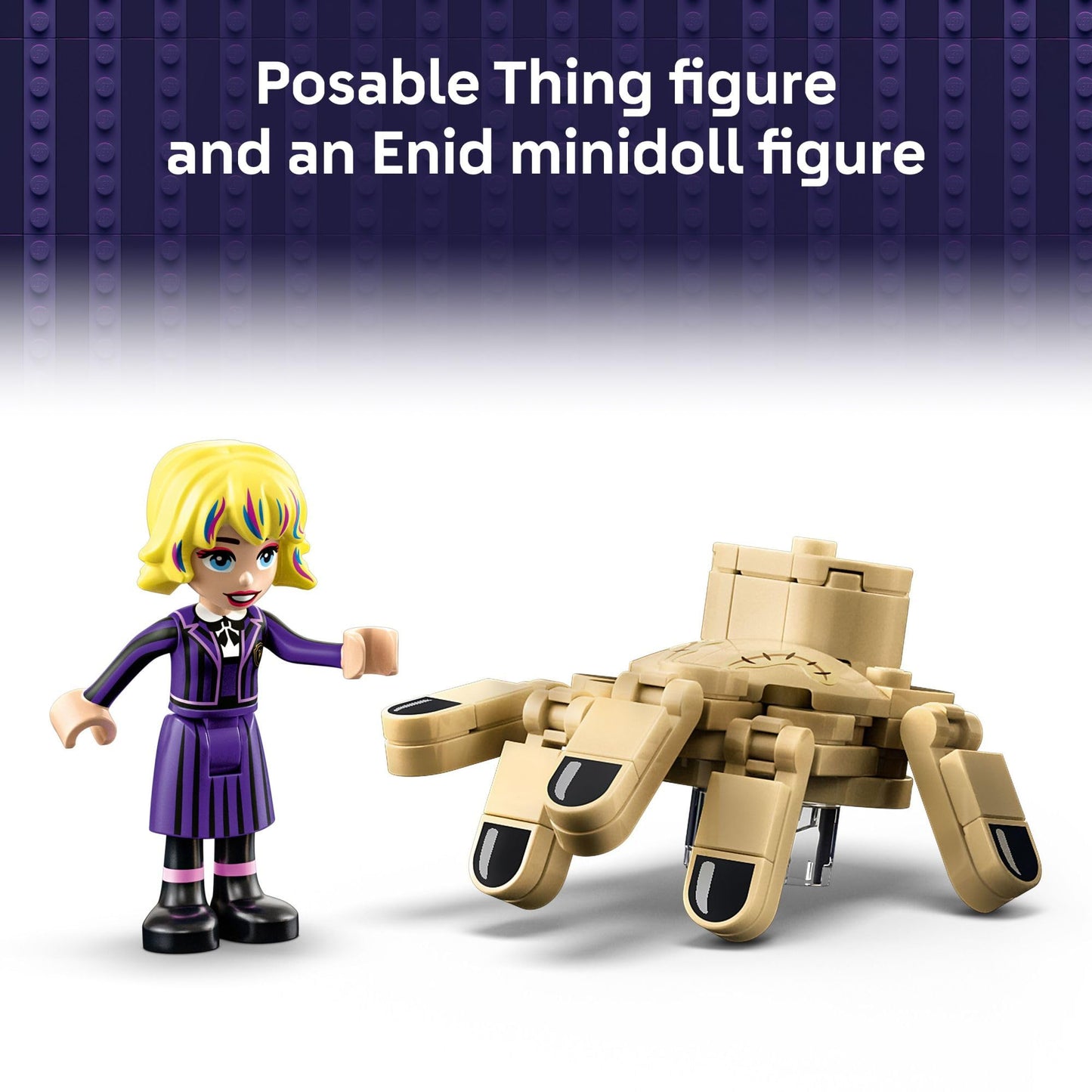 LEGO Wednesday Thing’s Apartment Building Toy - Transforming Trunk Playset W/Poseable Thing & Enid Sinclair Minidoll - Wednesday Merch for Girls