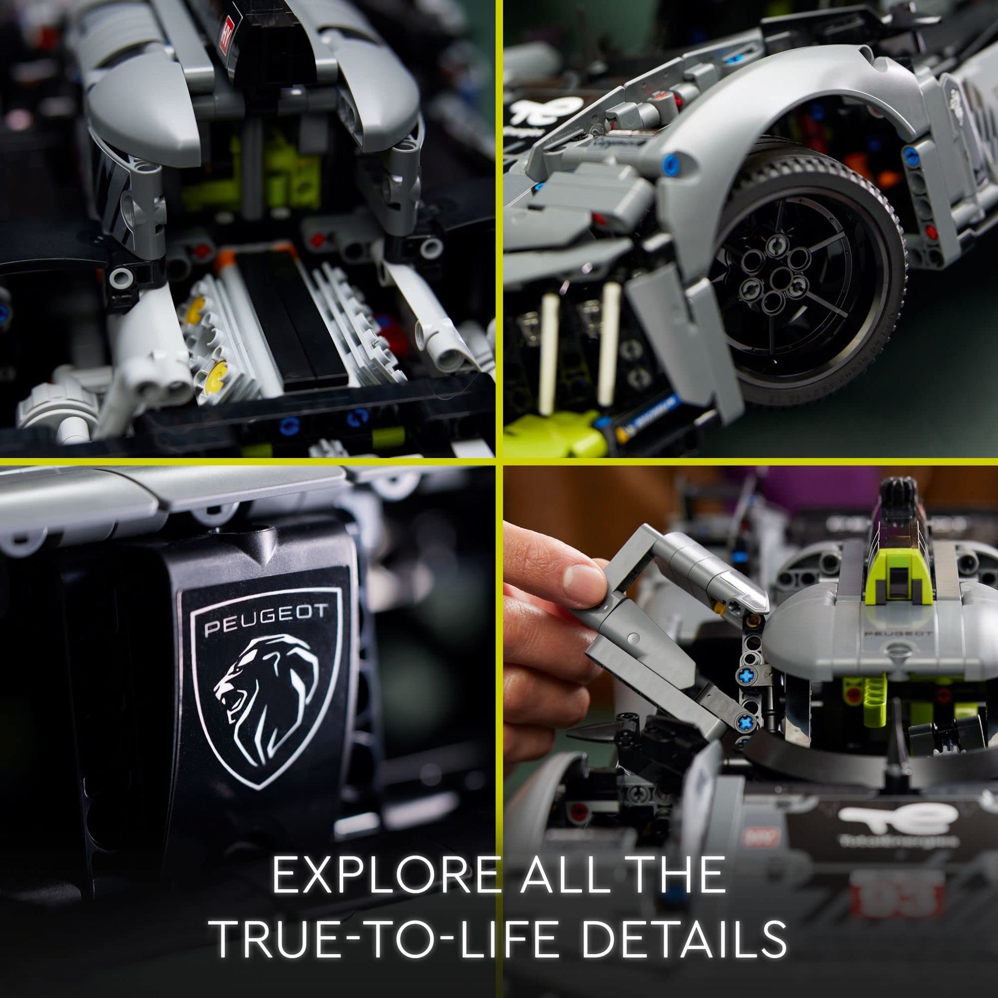 LEGO Technic Peugeot 9X8 24H Le Mans Hybrid Hypercar 42156 Collectible Race Car Building Kit for Adults and Teens, 1:10 Scale Racing Car Model, Gift
