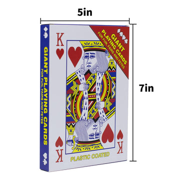 2 Pack Large Jumbo Playing Card Deck - 5x7 Inch Giant Poker Super Big Game Card Set Oversized Bridge Playing Cards Huge Magic Poker for Family Party