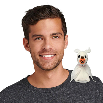 Disney Store Nightmare Before Christmas Plushies - Zero Plush Magnetic Shoulder Light-Up Plush - Small 8-Inch Shoulder Buddies Plush Toys - Stuffed