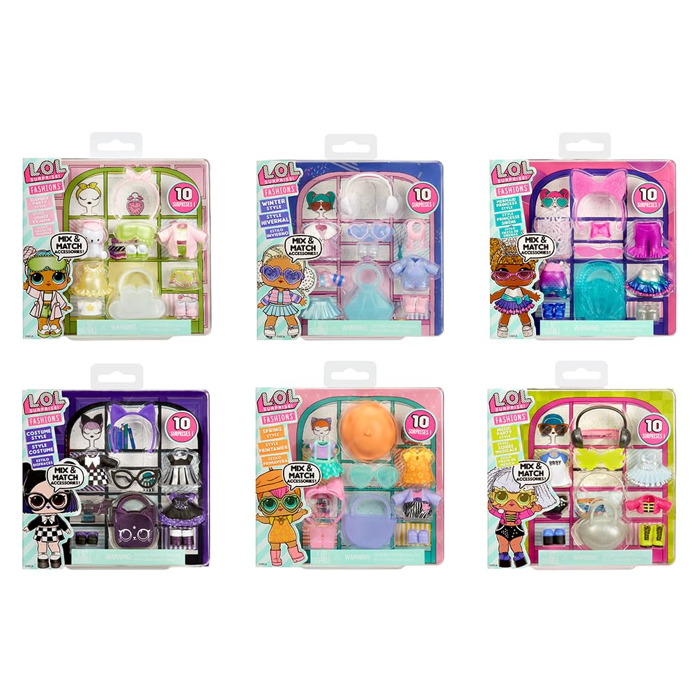 L.O.L. Surprise! Fashion Packs Spring Style, 6 Styles with Outfits, Shoes and Accessories