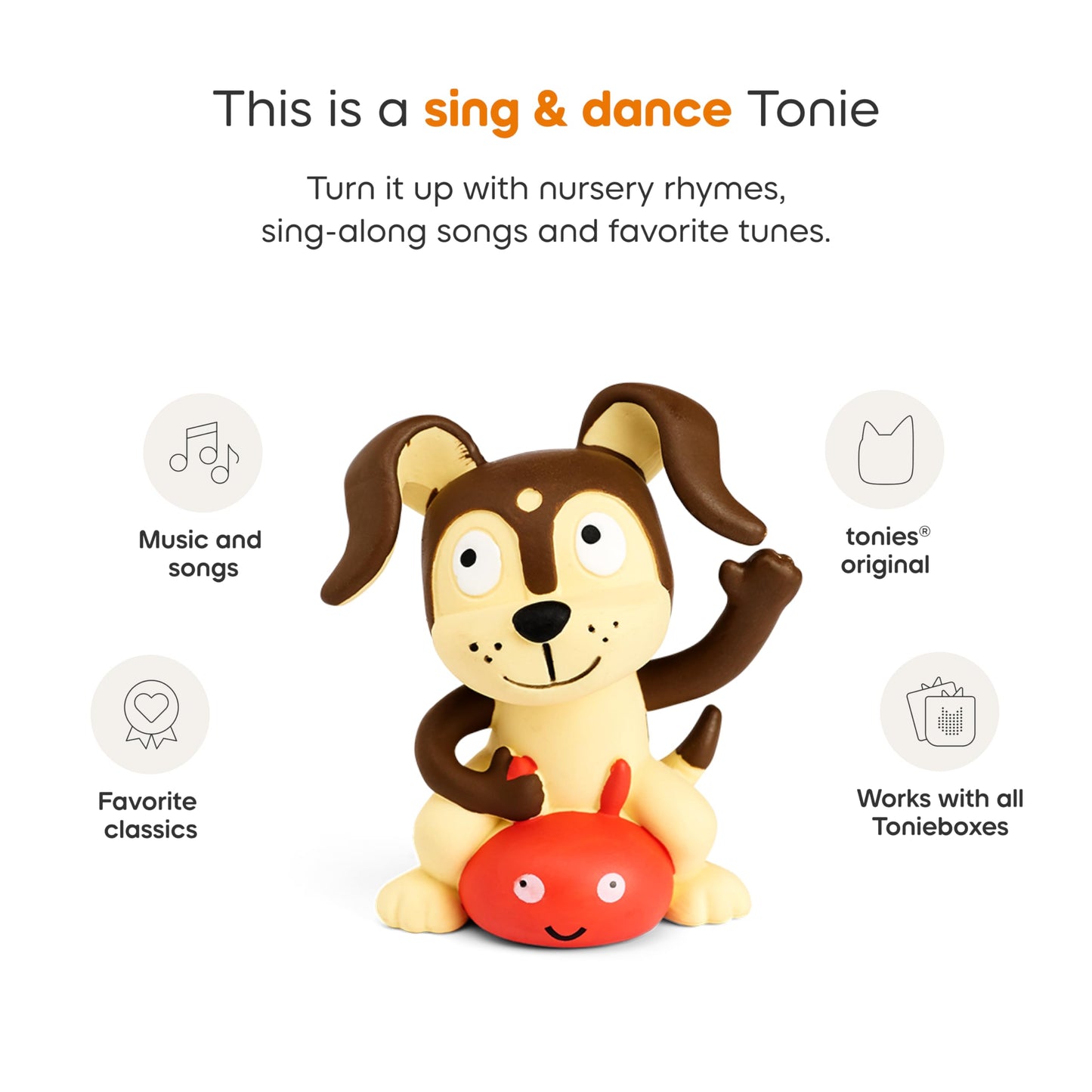 Toniebox 2 Audio Player Starter Set for Kids 1+ with Playtime Puppy - Moon Gray