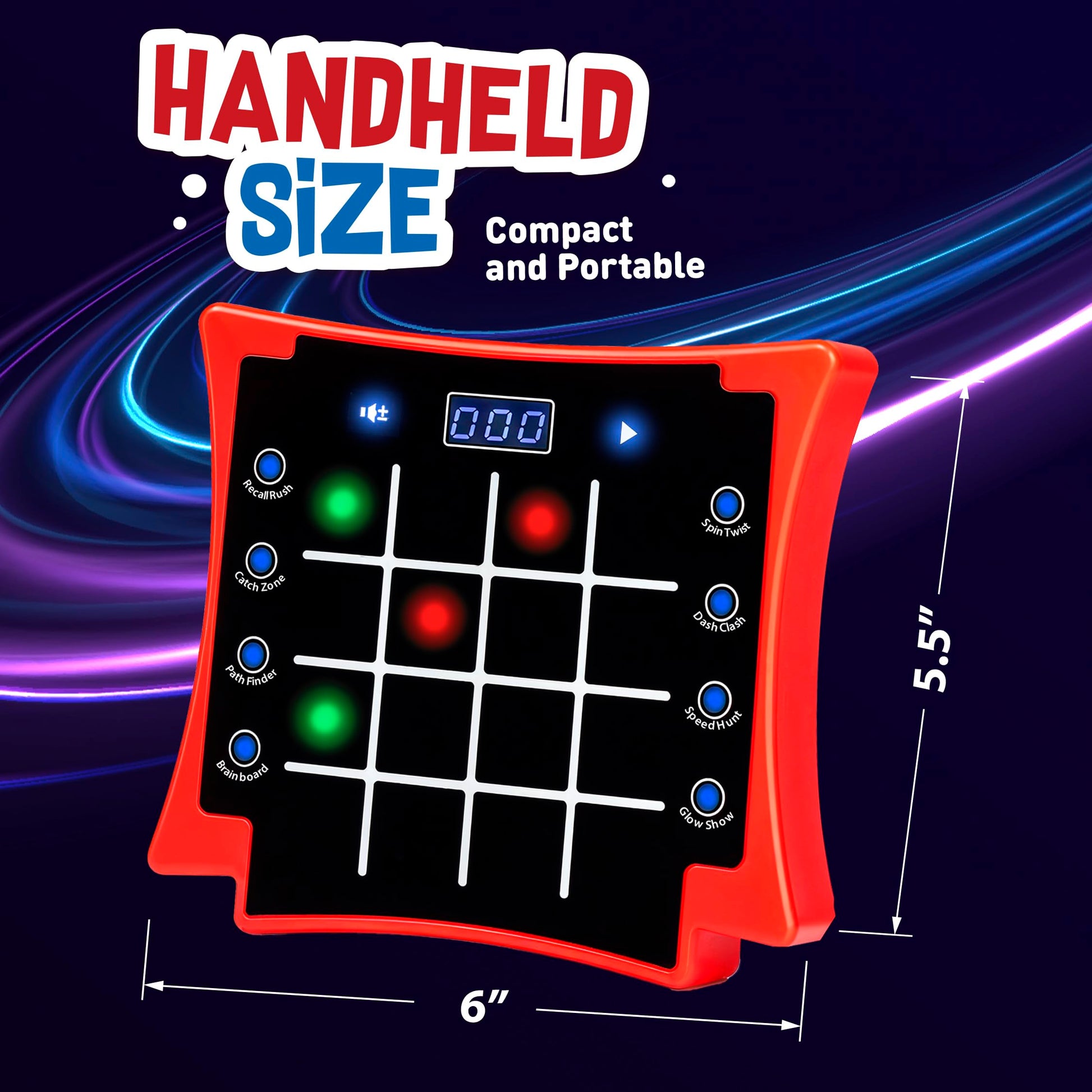 Electronic Light-Up Activity Pad for Kids Ages 6-12+ | 8-in-1 Handheld Game | Brain & Memory Games | Great Gift Ideas for Boys and Girls. Focus