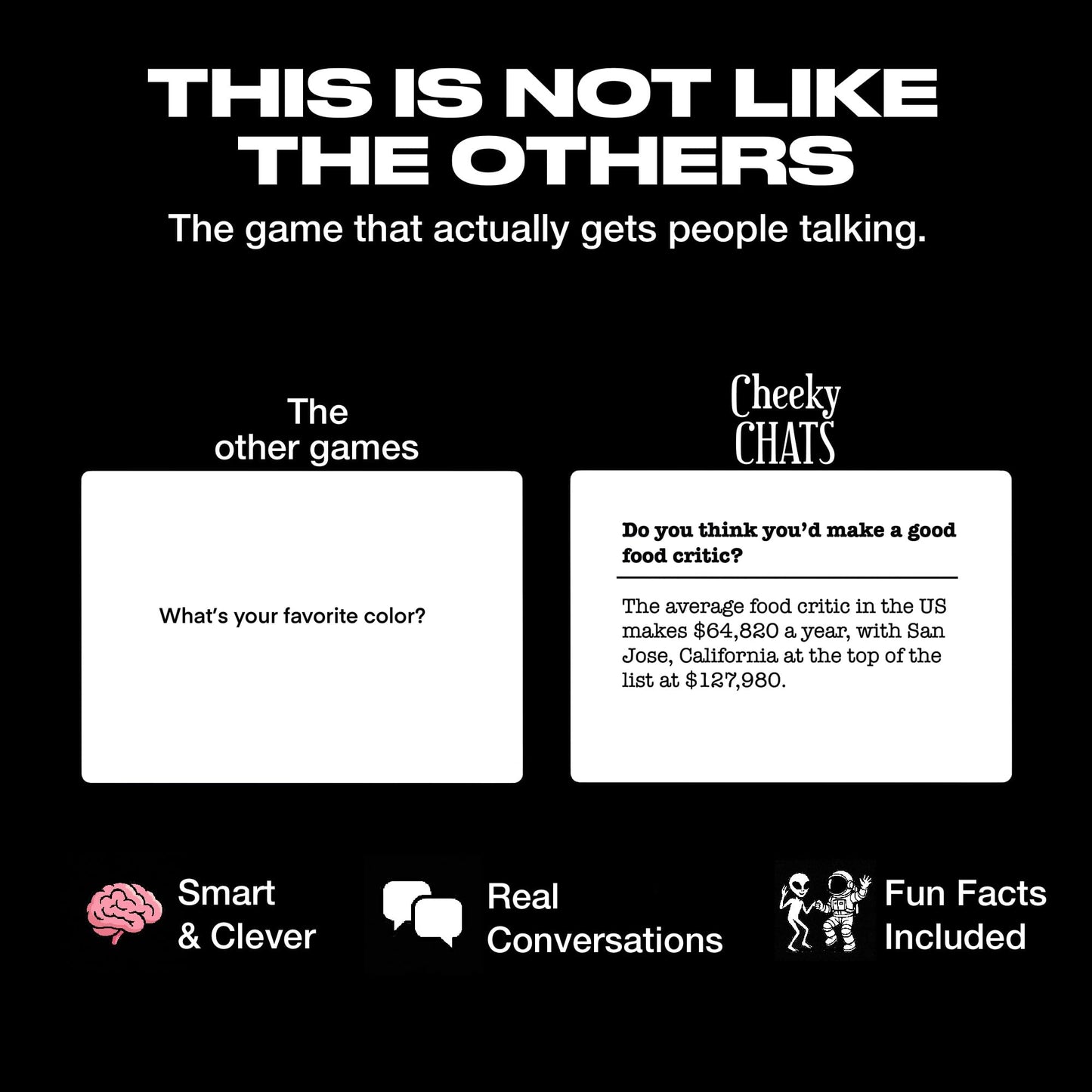 Cheeky Chats - A Conversation Card Game for Couples, Friends & Family | Fun Icebreaker Questions for Date Night, Game Night & Road Trips | Great Gift