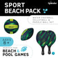 Waboba Sport Beach Pack, Green, 9 Inch Football, Volleyball & Paddle Set
