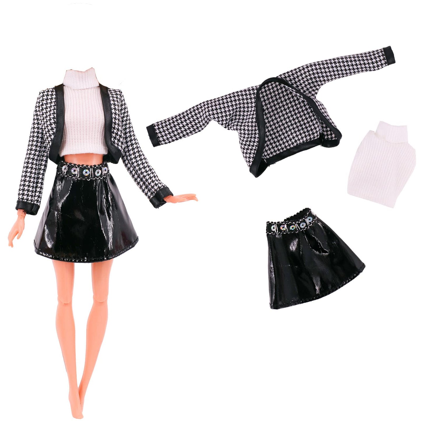 Doll Clothes, 5 Sets Outfits Spring Dresses Pants Windbreaker Hat for 11.5 inch Dolls Accessories Random Style (C)