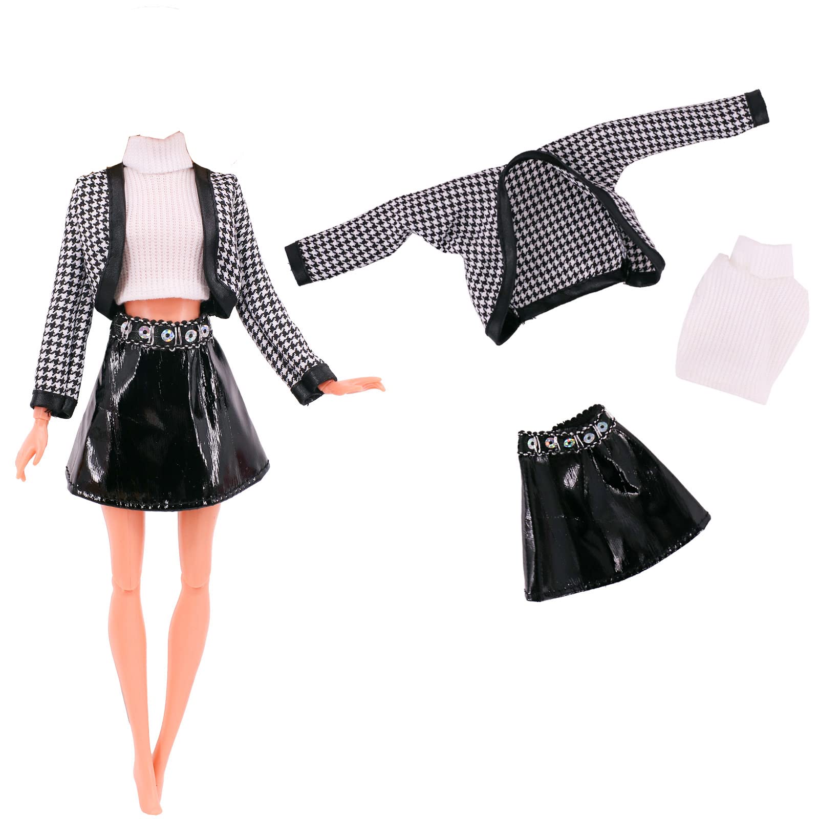 Doll Clothes, 5 Sets Outfits Spring Dresses Pants Windbreaker Hat for 11.5 inch Dolls Accessories Random Style (C)