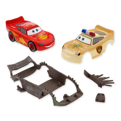 Disney Store Official Lightning McQueen Die Cast Set - Cars on The Road Toys - 1:43 Scale Disney Cars Diecast Vehicle with Road Warrior & Deputy