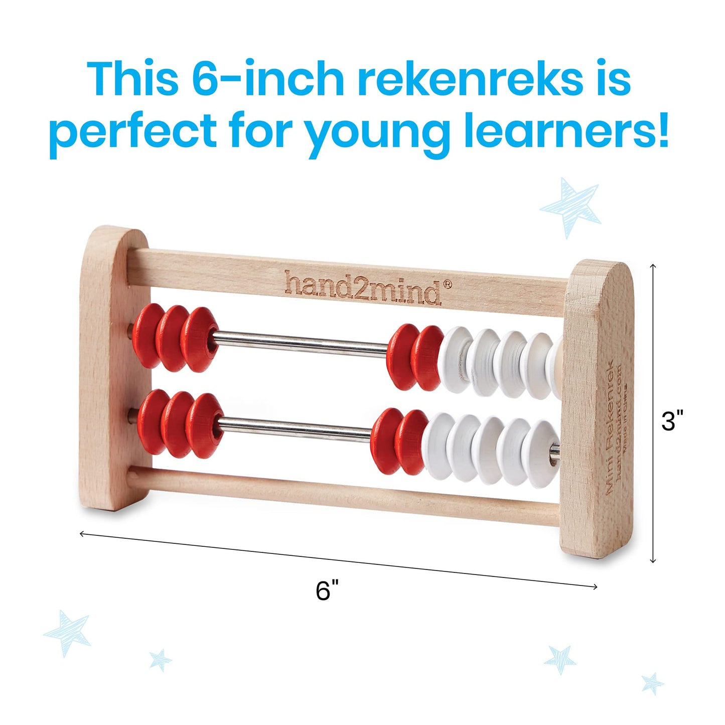 hand2mind Mini 20-Bead Wooden Rekenrek, Number Rack for Kids, Abacus for Kids Math, Counting Beads, Math Manipulatives, Elementary Teacher Must Haves